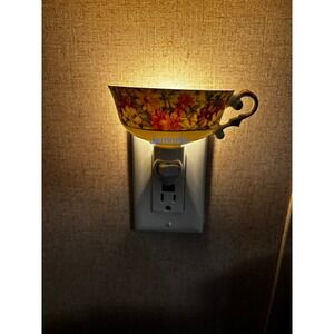 Handcrafted Floral Teacup Night Light Vintage Style Ceramic Cottagecore Decor
